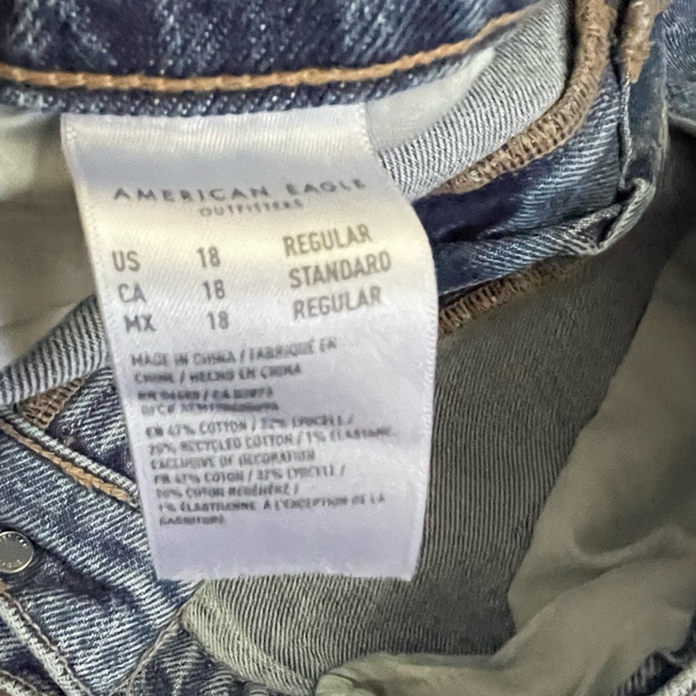American Eagle Distressed super High-Rise Women's ankle straight Jeans 18 - Picture 6 of 9